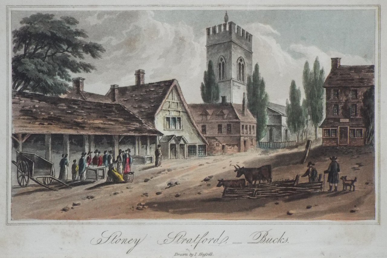 Aquatint - Stoney Stratford, Bucks. - Hassell